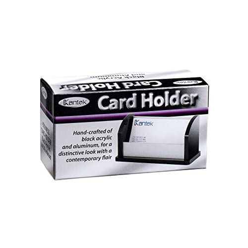 Kantek Black Acrylic and Aluminum Business Card Holder, 4.5-Inch Wide x 2-Inch Deep x 2.5-Inch High (BA330) - Image 3